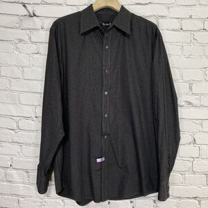 Ryder Men's Button Up Shirt Western Size‎ XL Black Swirly Pattern Cowboy Rodeo